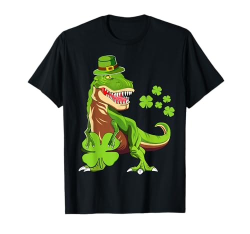 Kids Happy St Pat Trex Day Dino St Patricks Day Boys Gift T-Shirt