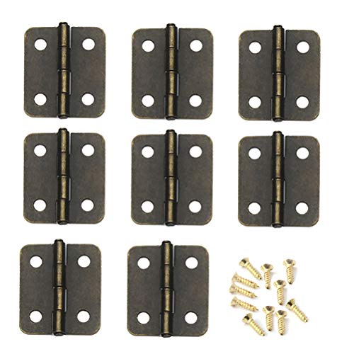 Preisvergleich Produktbild Vosarea 100 stücke Schwere Automatische Selbstschließende Scharniere Edelstahl Federscharnier für Jewel Case (Bronze, 20 stücke Scharnier + 80 stücke Schrauben)
