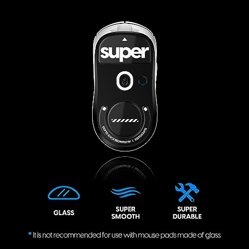 Superglide2 - New Controllable Speed Textured Surface Smoothest Mouse Feet/Skates Made with Ultra Strong Glass Smooth and Durable Sole for Logitech G Pro X Superlight1 [Black] - Thumbnail 2