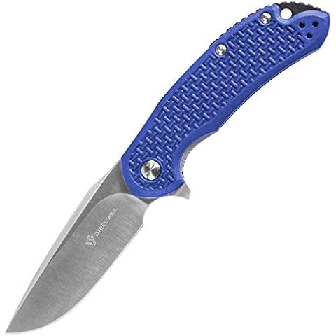 Steel Will SWC22-1BL Cutjack C22-1BL: 3.5" D2 Drop Point Satin Folding Blade, Liner Lock, Blue FRN Handle, Black FRN Spacer, Multi, One Size Cover