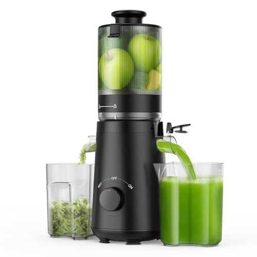 Juicer Machines, Cold Press Juicer with 5.3" Extra Large Feed Chute Fit Whole Fruits & Vegetables Easy to Clean, High Juice Yield, BPA Free (Black) - Image 4