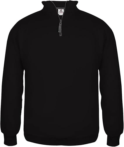 Amazon.com: Badger Sports 1/4 Zip Fleece Pullover Black X-Large