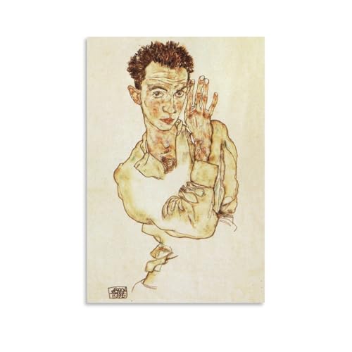 Poster Egon Schiele d'une Peinture Esthétique pour Décoration Murale Intense