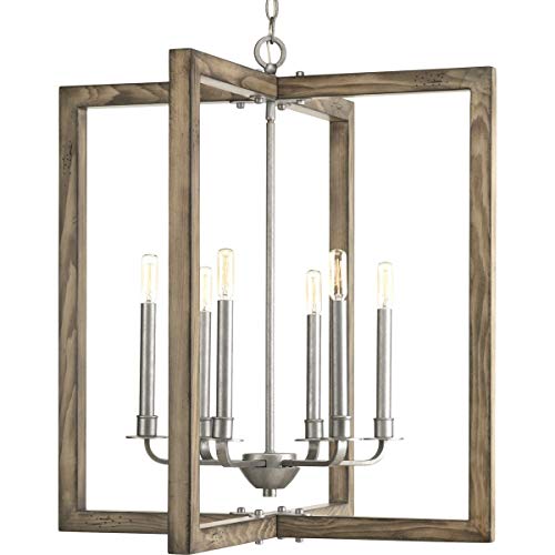 Turnbury Collection 6-Light Coastal Chandelier Light Galvanized
