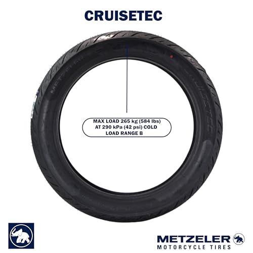 Metzeler Cruisetec 110/90-19 62H TL V-Twin Motorcycle Front Tire - Performance Perfected for Cruiser, Custom & Heavy Tourers w/Enhanced Handling & Comfort - with Keychain