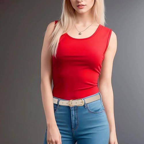 Yaopeing 3 Pack Women Leather Belt for Dresses,Fashion Ladies Skinny Leather Waist Belt with Gold Buckle for Jeans Pants2