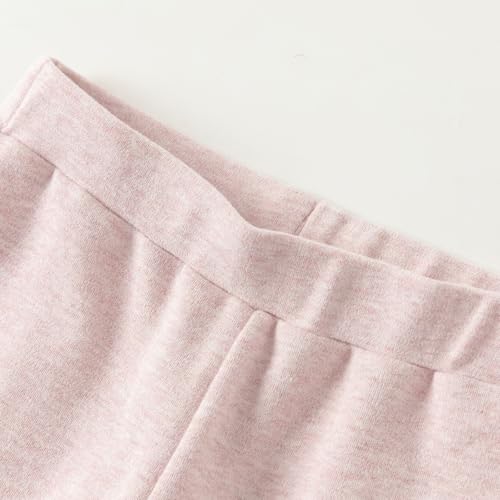 DAVE&BELLA Baby Girl Leggings Solid Ribbed Cotton Toddler Pants Kids Bell Bottoms Soft Running Dance Tights 18M-9Y2