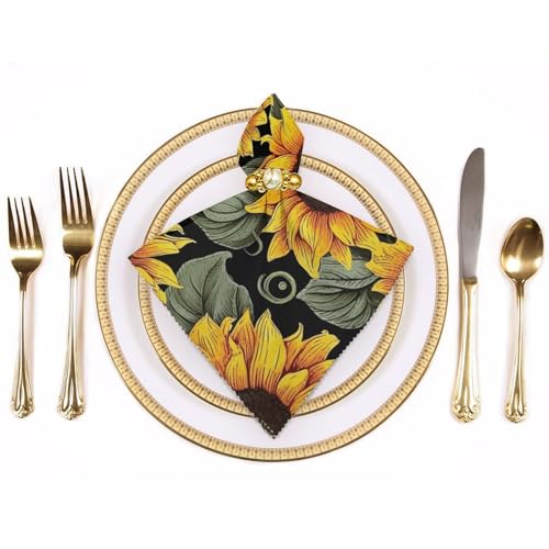 Servilletas de Tela Floral Girasol 4 Piezas miniatura 3