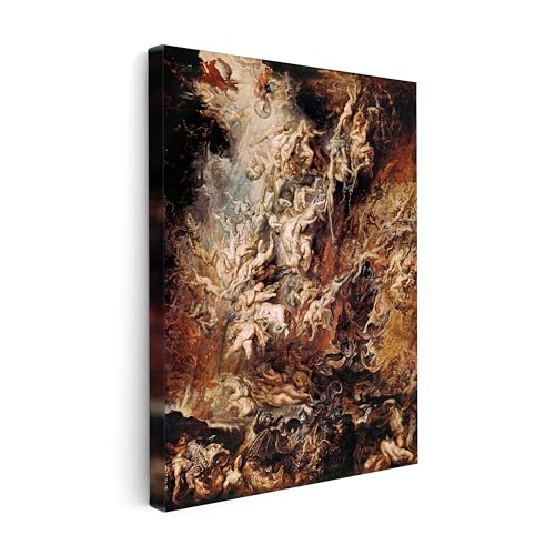 Image of Poster Master Canvas - Retro Baroque Print - Gift for Artist, Friend - Fall of the Damned, Angels, Hell, Heaven - Wall Decor for Home, Living Room - Available in 8x10 to 30x40