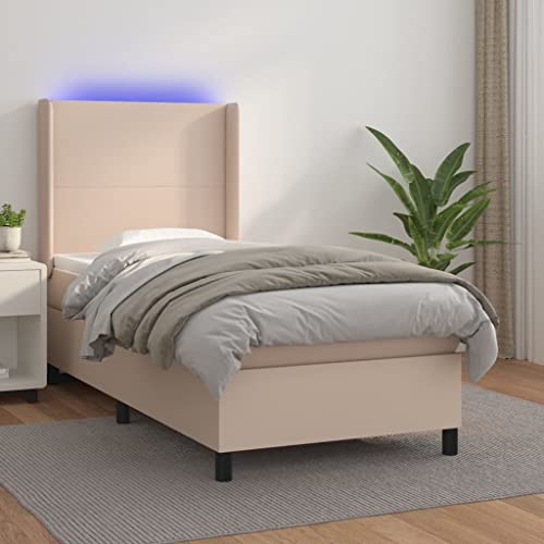 SKM Boxspringbett Cappuccino-Braun 80x200 LED