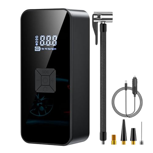 Bomba de aire digital para coche, inflador de neumáticos digital de 12 V, compresor de aire portátil para coche, bomba de aire eléctrica con cable con manómetro, bomba de aire de coche con pantalla