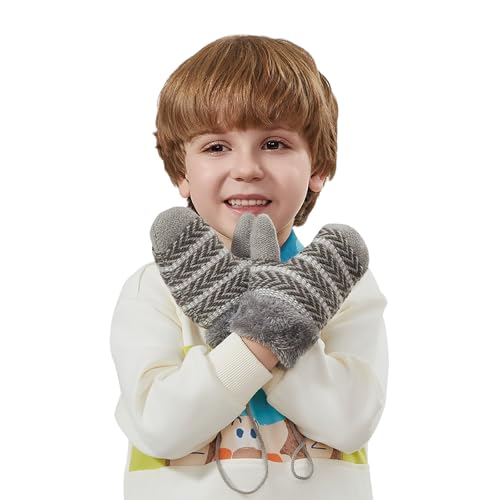 Unisex Kids Winter Glove Full Finger Warm Knit Gloves Cold Weather Outdoor Ski Gloves for Boys Girls4