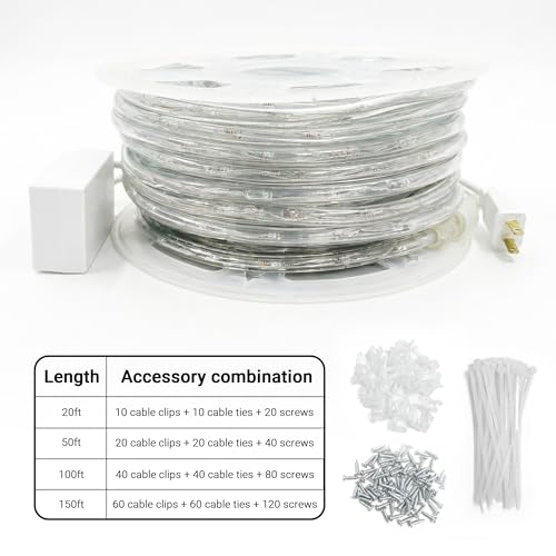 Image of 50ft Rope Lights For Outside, Connectable & Flexible Tube Lights with 8 Modes Controller,Waterproof Blue LED Rope Lighting for Deck,Garden,Pool,Patio,Bedroom, Indoor & Outdoor Landscape Strip Light