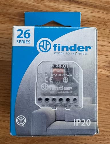 Finder 260182300000PAS Stromstoßschalter für Montage in Unterputzdose, 230 VAC, 1 Schließkontakt, 10 A