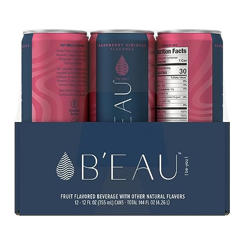B'EAU Collagen Water, Raspberry Hibiscus, 12 Fl Oz, 12 Pack - Image 6