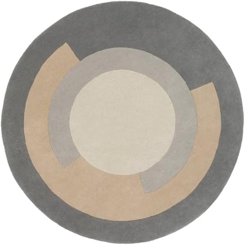 Image of Sifa Carpet Round Handmade Mid-Century Modern Abstract Premium Wool Entryway Foyer Living Room, Bedroom Kitchen Area Rug, Weight -6 Pund, Size-3x3 Feet (36x36 Inch Round)