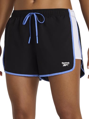 Reebok Women’s Pro-AM Training 3” Short, Standard Fit, Lightweight Mesh-Lined Poly Fabric, Black, Large - image 1