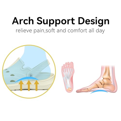 Image of Kricely Clogs for Men with Arch Support Shower Hiking Sandals for Beach Water, Recovery Plantar Fasciitis Orthotic Slides
