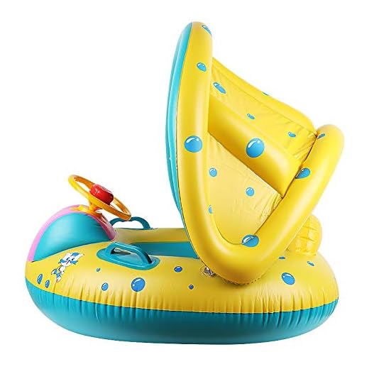 SYLOTS – Anel inflável para bebê, flutuador de natação para bebê, flutuador de piscina para bebês com toldo ajustável para proteção solar, assento inflável para crianças de 6 a 36 meses
