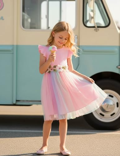 Image of PATPAT Girls Tulle Tutu Party Birthday Princess Formal Fancy Princess Dress