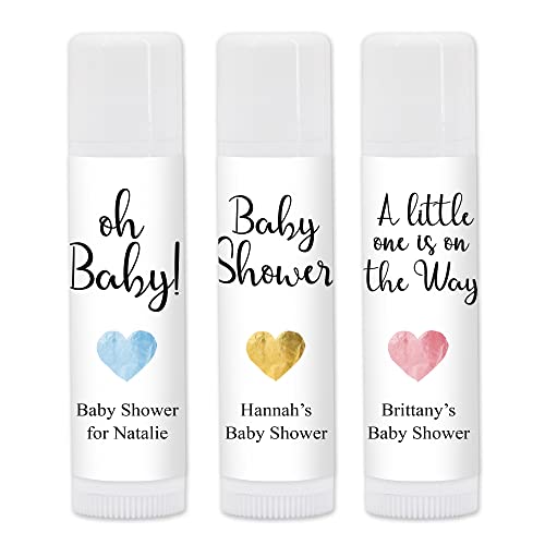 Baby Shower Lip Balm Favor, Personalized Lip Balm Favors, Gender Reveal Baby Shower, Classic Heart Baby Shower, Baby Shower Girl, Baby Shower Boy - Set of 24