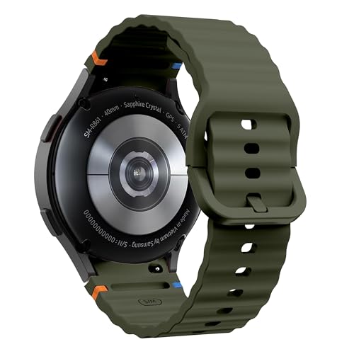 Image of WRIGSS Silicone Strap Compatible with Samsung Galaxy Watch 7 6 5 4 FE Original Style Wavy Smart Watch Straps For Men Women, 40mm 44mm Standard & Classic