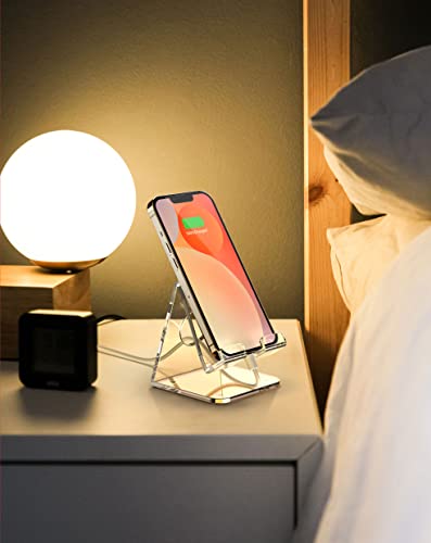 Topgo Acrylic Cell Phone Stand, Clear Phone Holder For Desk, Office Desktop, Bedside Table, Compatible With Iphone 14/Samsung/Smartphones/Ipad Mini #TOP3