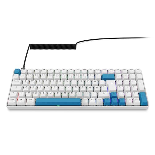 SHARKOON SKILLER SGK50 S2 PBT wei?, DE-Layout, Gateron G Pro 3.0 Yellow - Tastiera gaming - Immagine 3