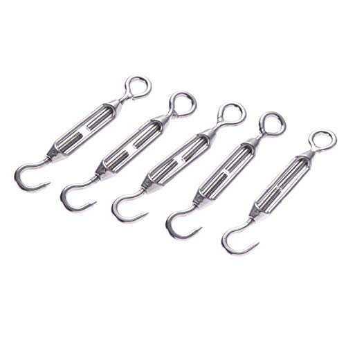 Wakauto 5 piezas Tensor de Ojo de Acero Inoxidable para Tensar Cables de Alambre miniatura 1