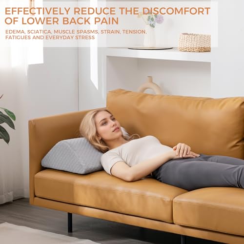 Image of Knee Wedge Pillow 6.3'' for Post-Surgery Recovery-Leg Elevation Support for Sleep Position, Alleviating Lower Back & Hip Pain Enhancing Circulation in Ankles Legs Triangle Pillow with Removable Cover