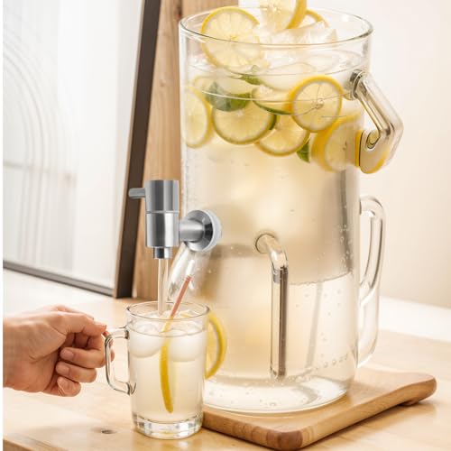 Chstarina Getränkespender Zapfhahn 304 Edelstahl, 16mm Wasserspender Ersatzzapfen, Getränkespender Zapfhahn Ersatz, Drehzapfhahn Wasserspender für Wein Saft Bierfass Glas Container Trinkbrunnen