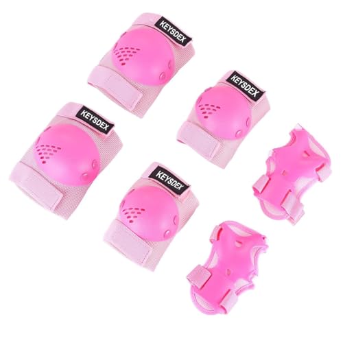 Kids 6 in 1 Skate Protective Gear Set, Pink, M - image 1