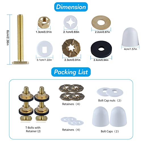 Extra Thick Toilet Wax Ring, Toilet Bowl Wax Seal Kit With Closet Bolts, Bolt Caps, Pe Flange And Extra Retainers, 40Mm Thick Wax Ring Gasket For 3-Inch/4-Inch Waste Line-Gas, Odor And Watertight Seal #TOP4