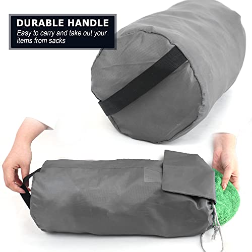 BeeGreen Stuff-Sacks-for-Backpacking 6 Pack with Dust Flap Ditty Bags Bulk for Outdoor Products Camping Gear Travel Drawstring Bags Foldable Lightweight