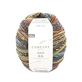 Katia Concept Hiro, Wolle mit Seide zum stricken oder häkeln, Farbverlaufswolle, 150g (300)