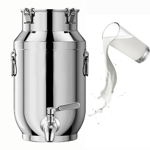Bidon Inox Pour Huile d Olive 30 Litres Avec Robinet Seau en Inox Avec Couvercle De Transport De Lait De Ferme Bidon De Baratte,capacity-20liter