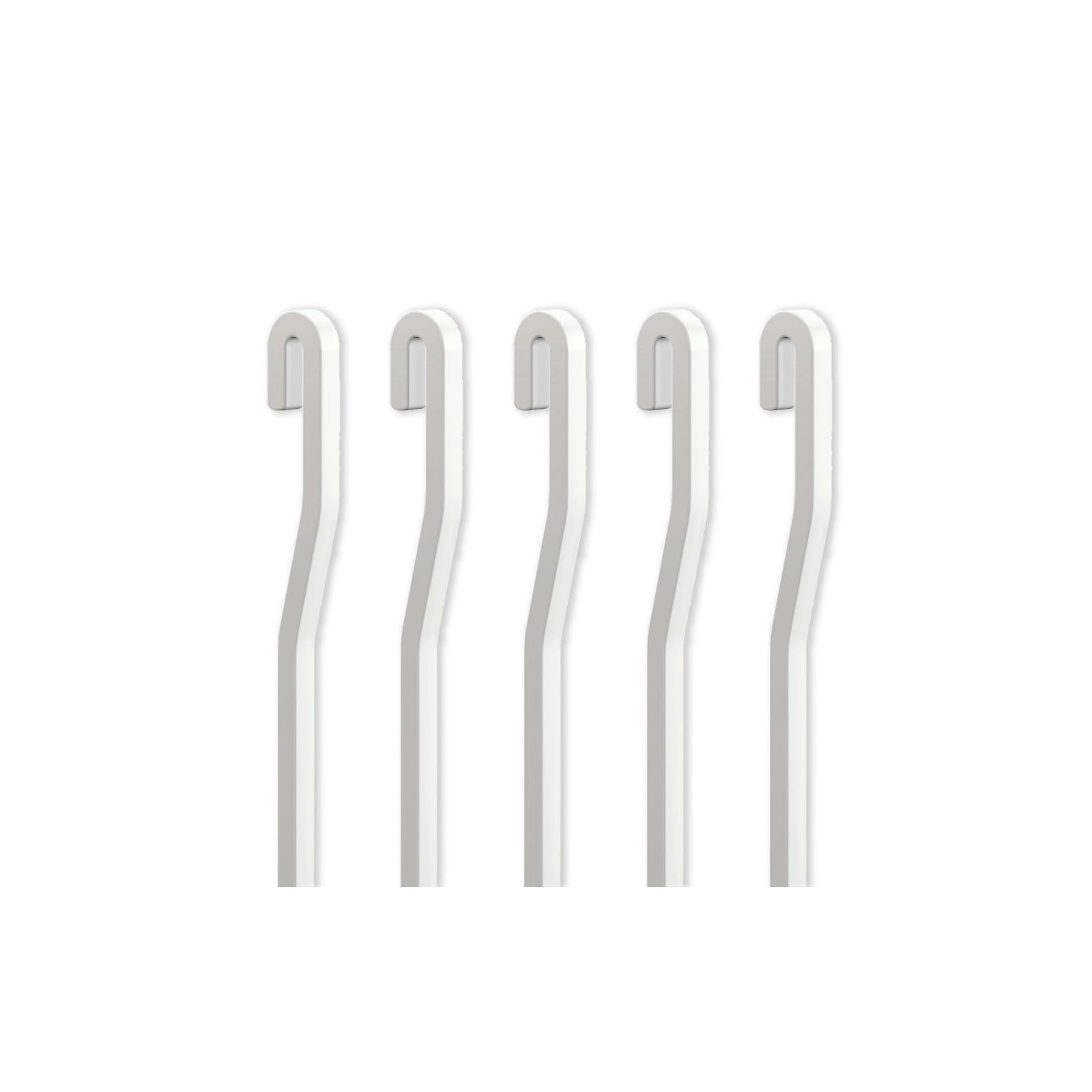 Pack 5 Tiges carrées 4 x 4 pour cimaise à tableau (150 cm, Contre Coudée, Blanc)
