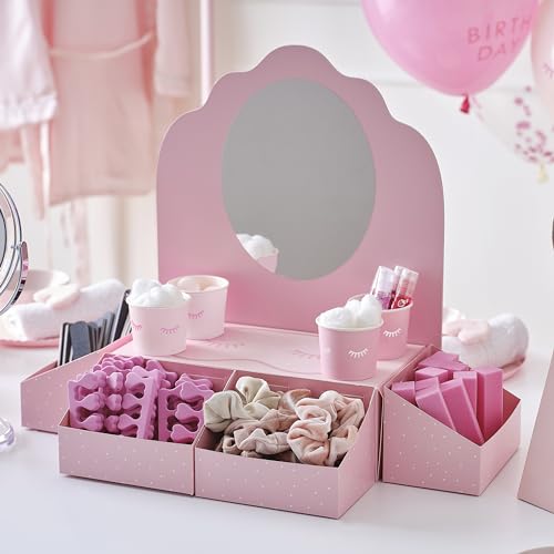 Présentoir à friandises avec miroir de table pour fête rose
