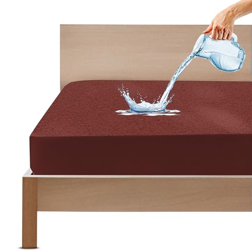 GADDA CO 100% Waterproof Premium Mattress Protector for Double Bed King Size 78x72 Inches / 6.5x6 ft| Cotton Feel Mattresses Cover |360° Elastic Fitte