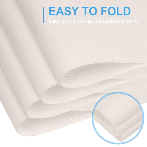 Image of Cross Stitch Fabric 14 Count Aida Cloth 28 x 19 Inch Large Size Classic Reserve Cross Stitch Supplies Embroidery Fabric for Home DIY Craft Decoration Handmade, Light Beige