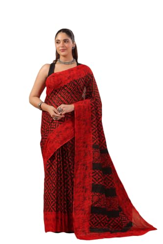 Image of TAMAIRA FASHION Mulmul Pure Cotton Saree For Woman Batik Printed |Office Wear Daily Wear Sarees For Women Without Blouse Piece(Available in 10 Colours)
