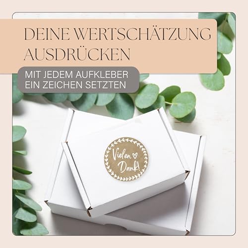 ECCK Danke Aufkleber rund “Vielen Dank” (150 Stück) - Dankeschön Sticker für Hochzeit, Geburtstag, Konfirmation, Kommunion, Muttertag, Lehrerin & Erzieherin, Deko für Karten, Geschenke & Mitgebsel