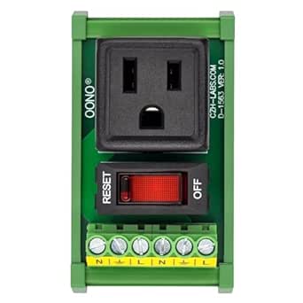 DIN Rail Mount AC 120V NEMA 5-15R Receptacle Outlet Power Module, with ...