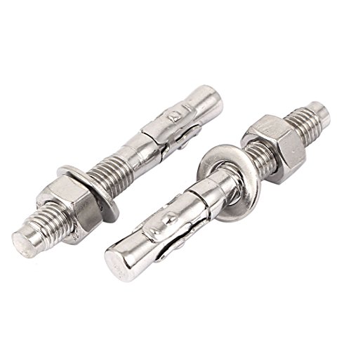 Aexit M12 Thread Anchors 304 Stainless Steel Car Repair Gecko Expansion Bolt Screw 90mm Expansion Anchors Long 2pcs