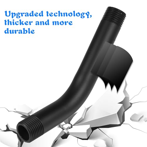 Braço de chuveiro com flange e fita, extensão de braço de tubo de chuveiro montado na parede de 1/2