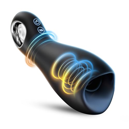Newly Male Masterburbatar Silicone Hands Free with Thrusting Vibration, Male Masterbuters Blowjobob Machine for Man Automatic Pocket Puzzy Tight Sleeve Underwear gDQES14