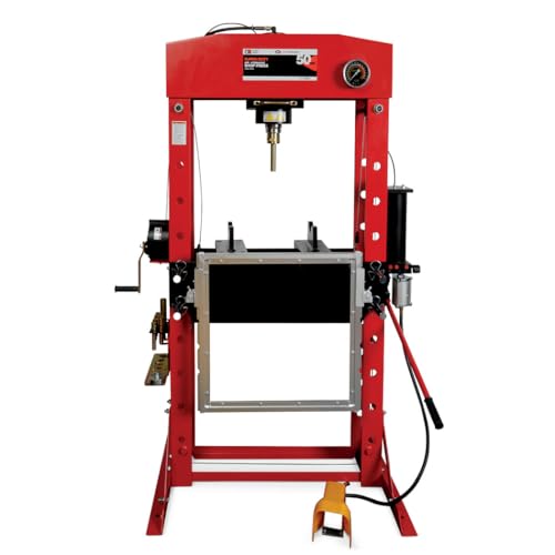 AFF 50 Ton Hydraulic Shop Press with Dual Air Motor