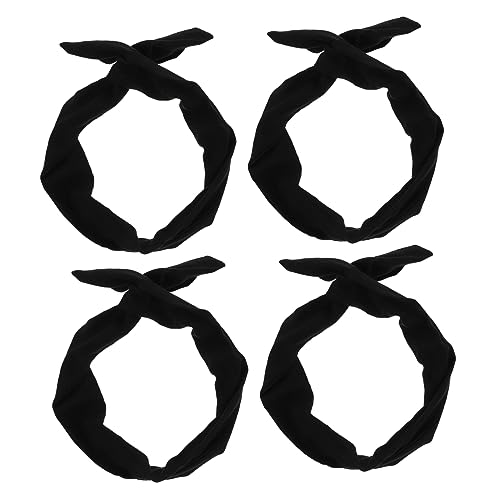 Healeved 4 piezas Diademas para Mujer con Lazo Diademas de Alambre Ajustables Turbantes Cruzados Vintage Juego de Negras Ligeras y Transpirables para Complementar cualquier