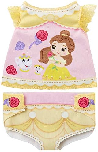 My Disney Nursery Baby Doll Clothes & Accessories, Belle Diaper Accessory Pack Inspired by Disney's Beauty & The Beast Belle Character! Includes Doll T-Shirt, Doll Diaper Cover, Clip with Charm