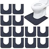 Drydiet 12 Pack Toilet Mat Round Commode Potty Training Urinal Mats Rubber Toilet Training Rug Pads Absorbent Rugs U Shaped Urinal Floor Mats for Bathroom Restroom, Gray (Classic Style)